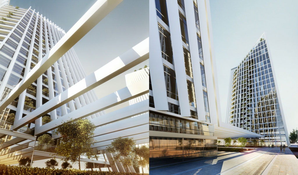Residential Towers in semi-arid Climate Exterior Perspective  